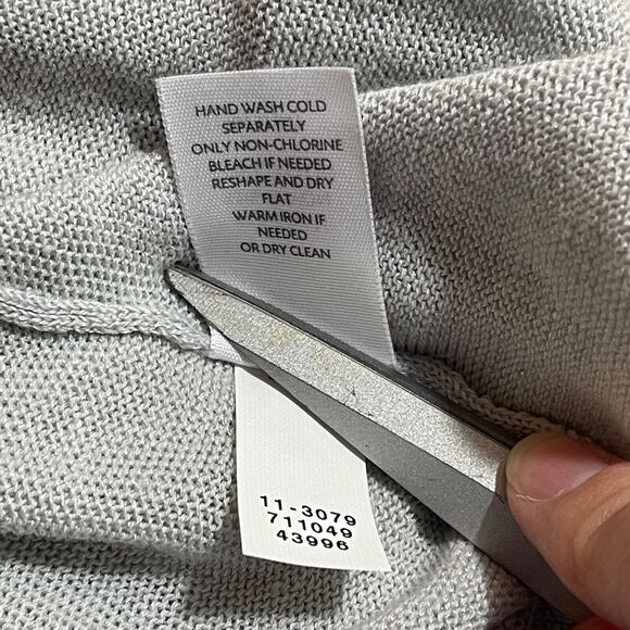 J‎ Jill Cardigan Sweater Womens XL Linen Blend Open Long Sleeve Gray Pockets - Picture 5 of 5